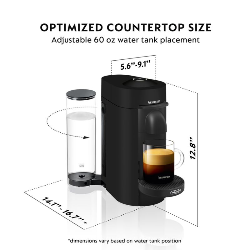 Nespresso ® by De'Longhi ® Matte Black VertuoPlus Coffee and Espresso Maker with Aeroccino Frother - image 7 of 11