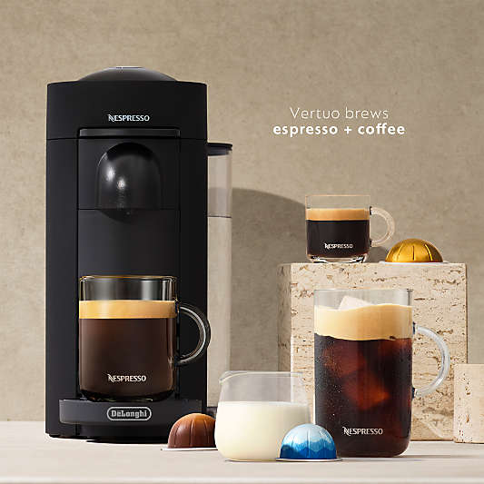 Nespresso ® by De'Longhi ® Matte Black VertuoPlus Coffee and Espresso Maker with Aeroccino Frother