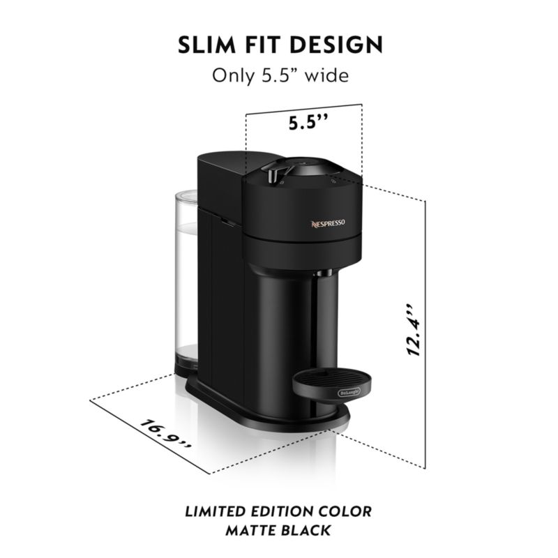 Nespresso ® by De'Longhi ® Vertuo Next Matte Black Coffee and Espresso Machine with Aeroccino Frother - image 9 of 10