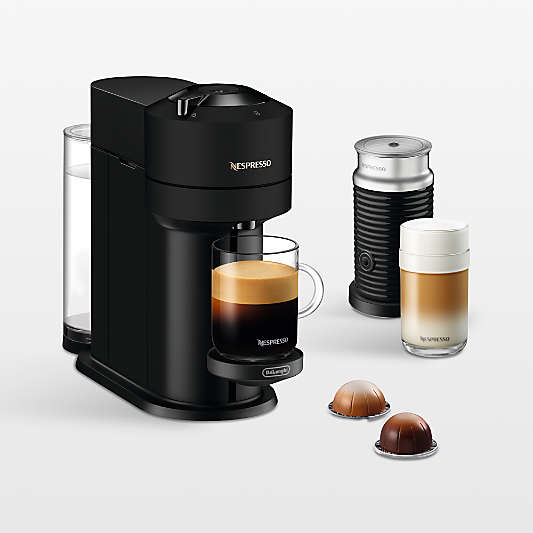 Nespresso ® by De'Longhi ® Vertuo Next Matte Black Coffee and Espresso Machine with Aeroccino Frother