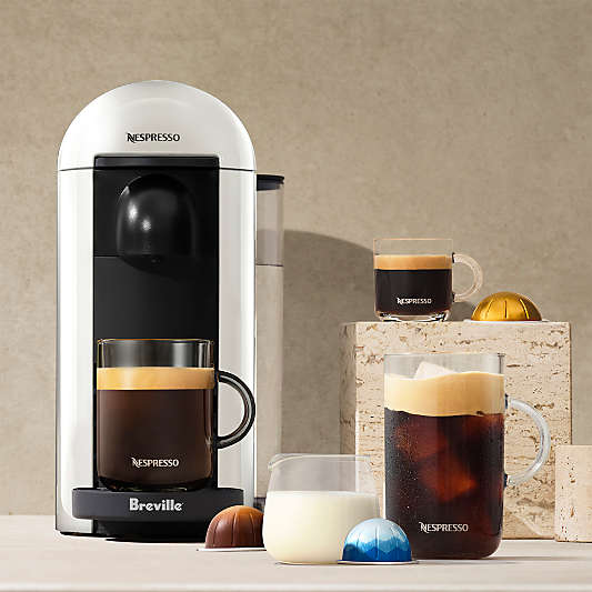 Nespresso ® by Breville ® White VertuoPlus Coffee and Espresso Machine with Aeroccino Frother