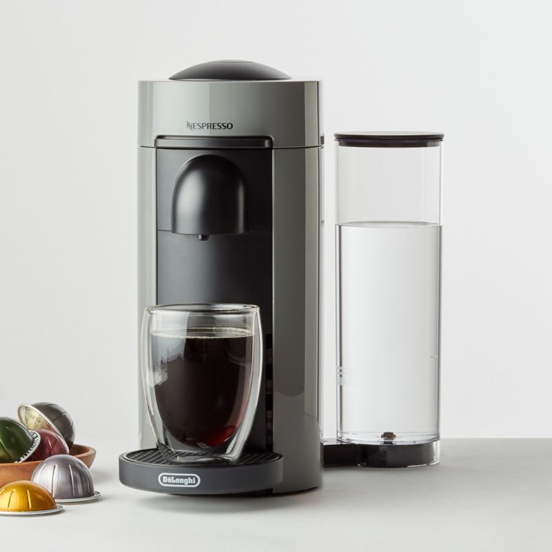 als Muf stoom Nespresso by De'Longhi Grey VertuoPlus Coffee and Espresso Machine +  Reviews | Crate & Barrel