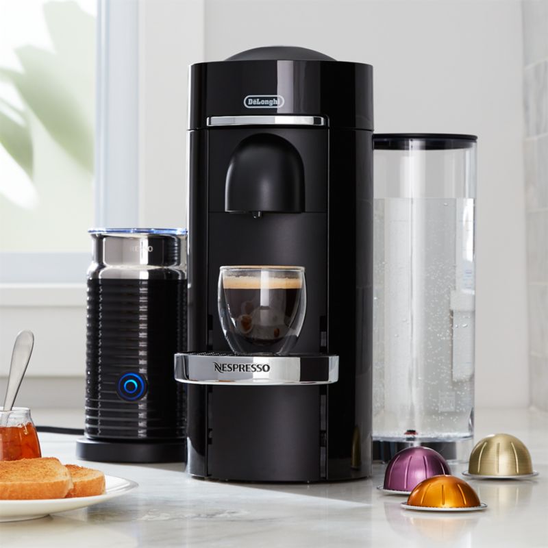 Nespresso by De'Longhi Grey VertuoPlus Coffee and Espresso Machine with  Aeroccino + Reviews, Crate & Barrel