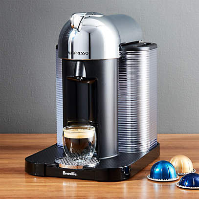 Nespresso by Breville Vertuo Chrome Coffee Espresso Machine Maker + Reviews Crate & Barrel