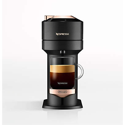 Strømcelle plan bifald Nespresso by De'Longhi Rose Gold and Black Vertuo Next Coffee and Espresso  Machine + Reviews | Crate & Barrel