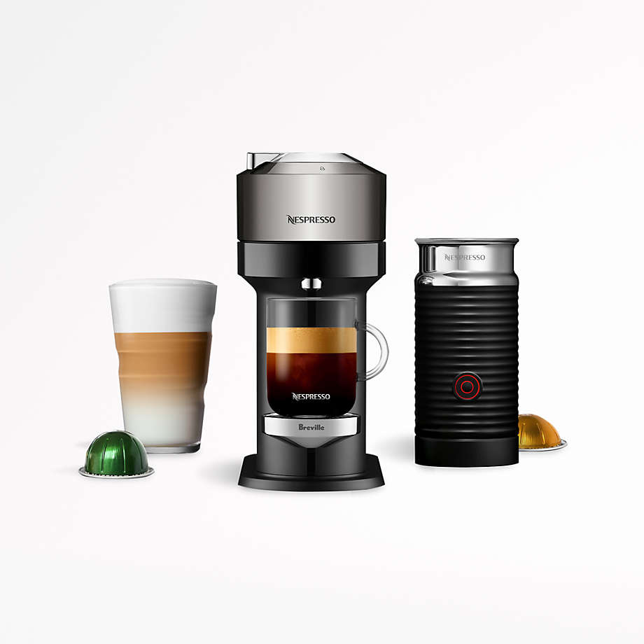 Nespresso ® by Breville ® Vertuo Next Dark Chrome Coffee and Espresso Machine with Aeroccino Frother