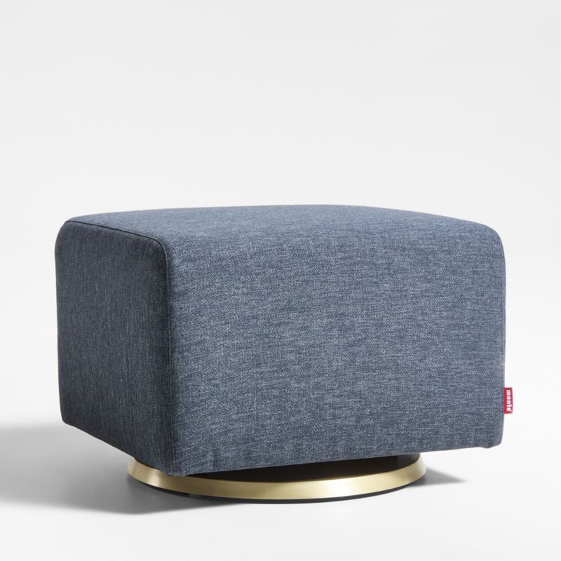 Nessa Navy Blue Nursery Gliding Ottoman with Gold Base - image 0 of 4