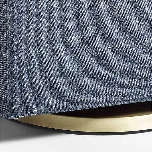 Nessa Navy Blue Nursery Gliding Ottoman with Gold Base