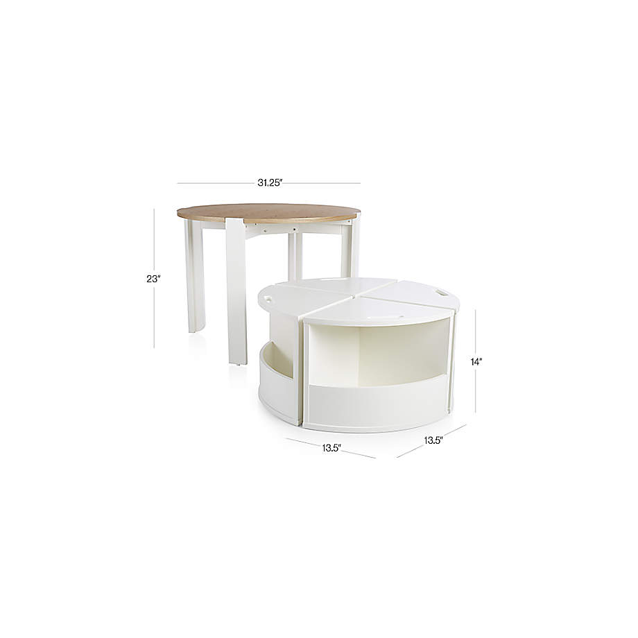 Rotunda Grey Stain Wood Kids Table with Storage + Reviews