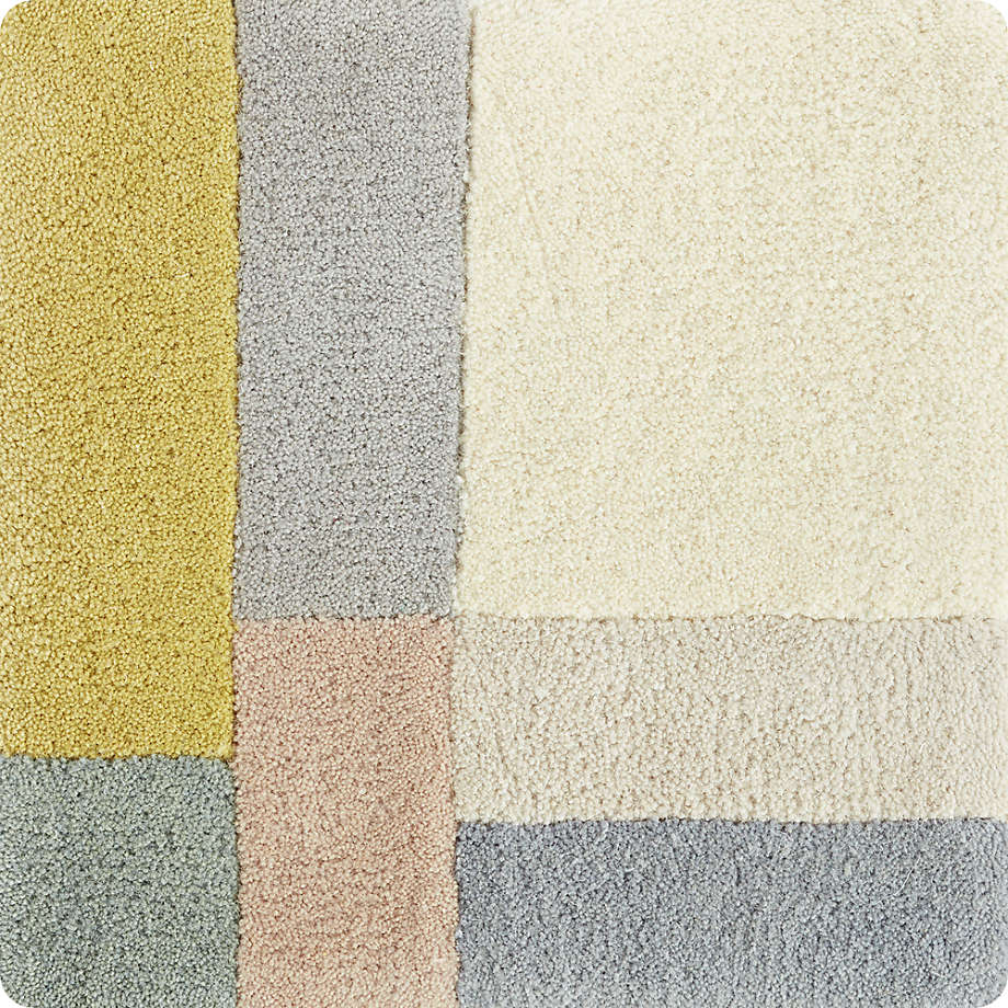 Neutral Colorblock Border Rug Swatch
