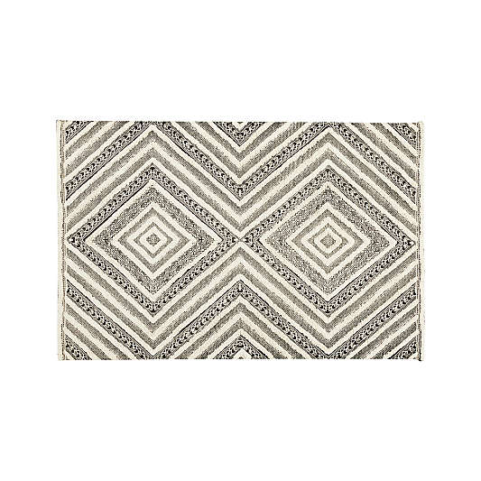 Neutral Diamond Hand-Woven Geometric Kids Rug 4x6