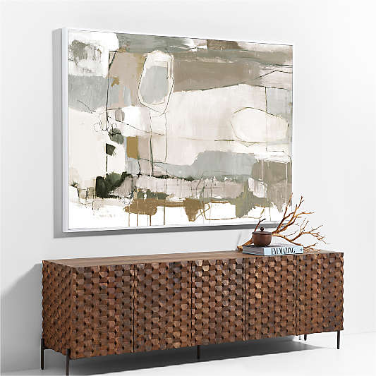 Raffael Carved Wood Storage Media Console