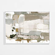 "Good Things" Framed White & Black Abstract Hand-Painted Wall Art 50"x60"