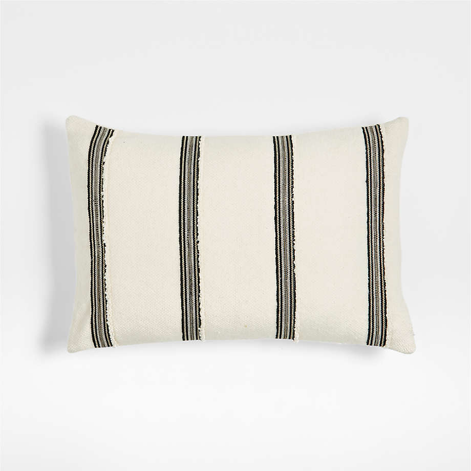 Grey 22x15 Merrow Stitch Cotton Decorative Throw Pillow Cover + Reviews