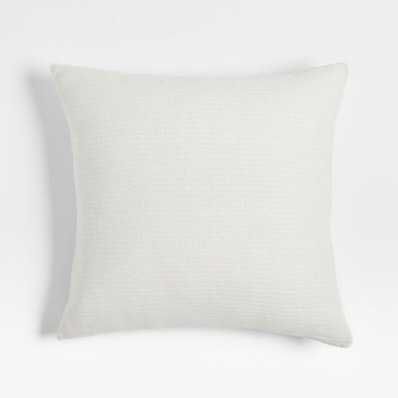 The New Denim Project Cotton 23"x23" White Textured Throw Pillow Cover