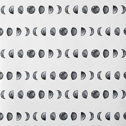 Chasing Paper Black and White New Moon Removable Wallpaper 8"x11" Swatch