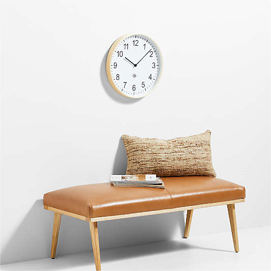 Cavett Ash Wood Leather Bench