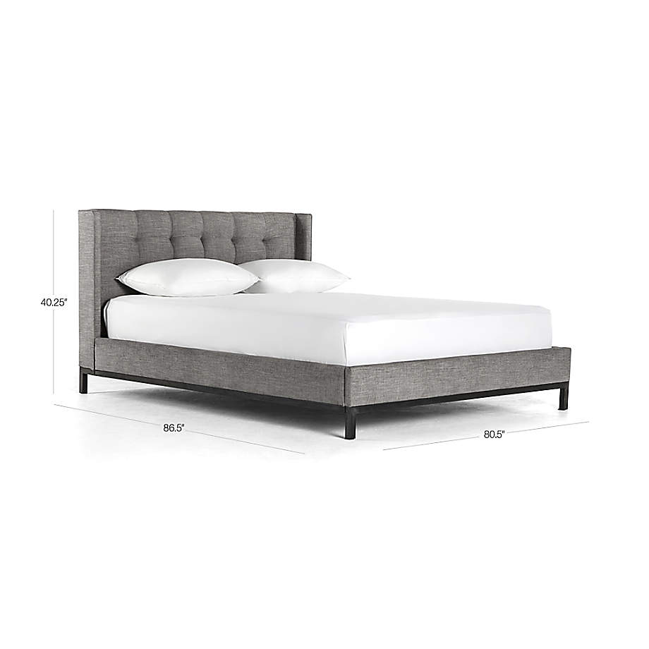 Maxwell King Grey Tufted Bed