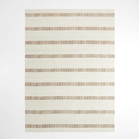 Newport Performance Wool-Blend Handwoven Brown Area Rug 10'x14'