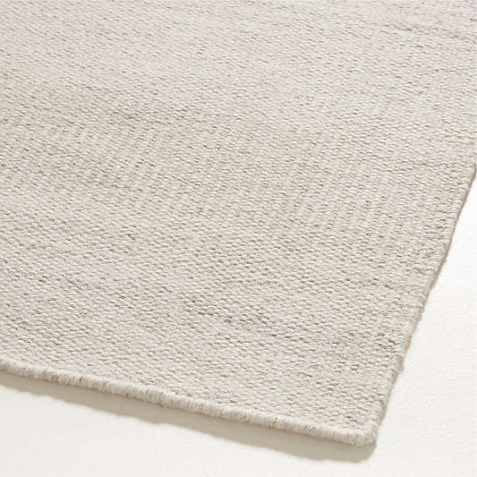 Newport Performance Wool-Blend Handwoven Dove White Area Rug