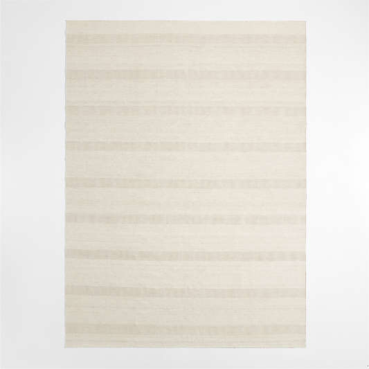 Newport Performance Wool-Blend Handwoven Dove White Area Rug