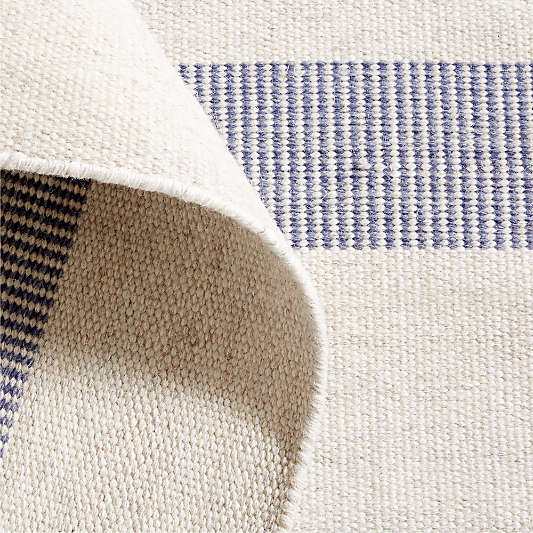 Newport Performance Wool-Blend Handwoven Navy Blue Area Rug 9'x12'