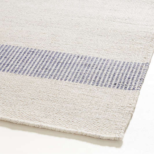 Newport Performance Wool-Blend Handwoven Navy Blue Area Rug