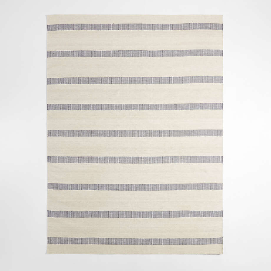 Newport Performance WoolBlend Handwoven Navy Blue Area Rug 6'x9