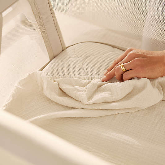 Newton Baby Set of 2 Bassinet and Bedside Sleeper Sandstone Beige Sheets