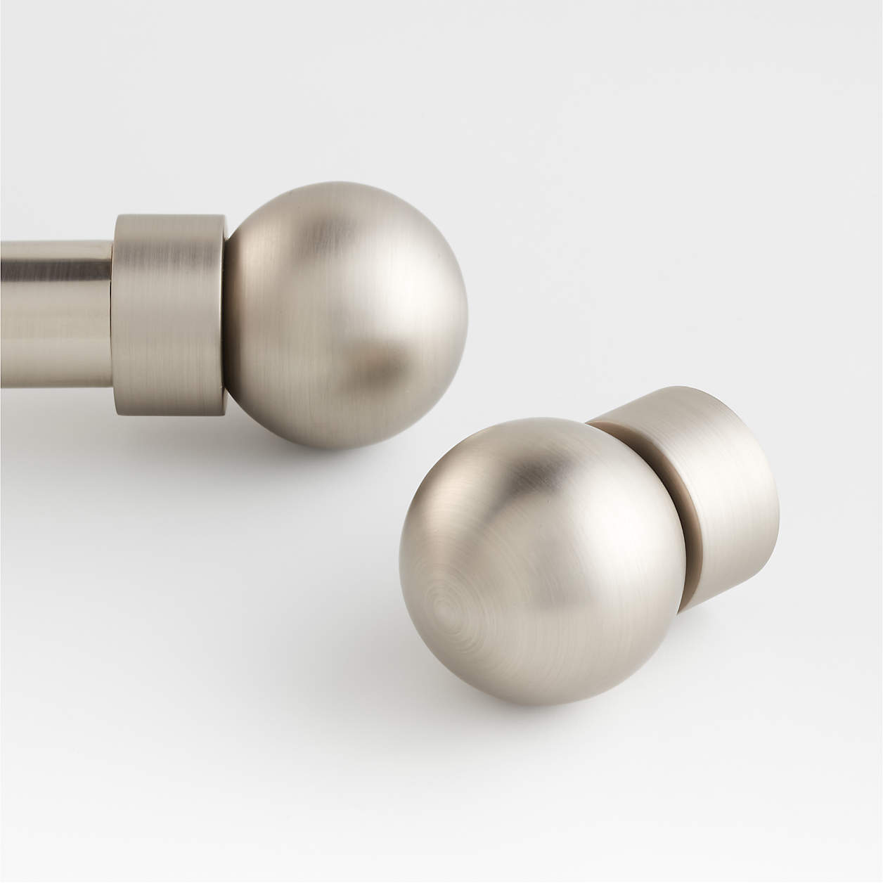 Small Brushed Nickel Round Curtain End Cap Finials, Set of 2 + Reviews Crate & Barrel