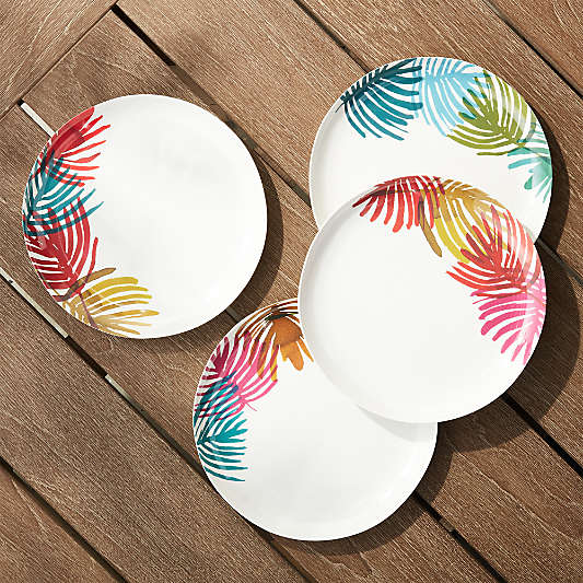 Nico Palm Melamine Salad Plates, Set of 4