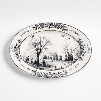 View Nightfall Halloween Stoneware Oval Platter details