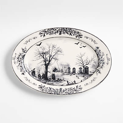 Nightfall Halloween Stoneware Oval Platter