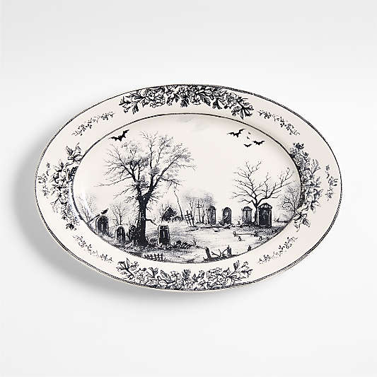 Nightfall Halloween Stoneware Oval Platter