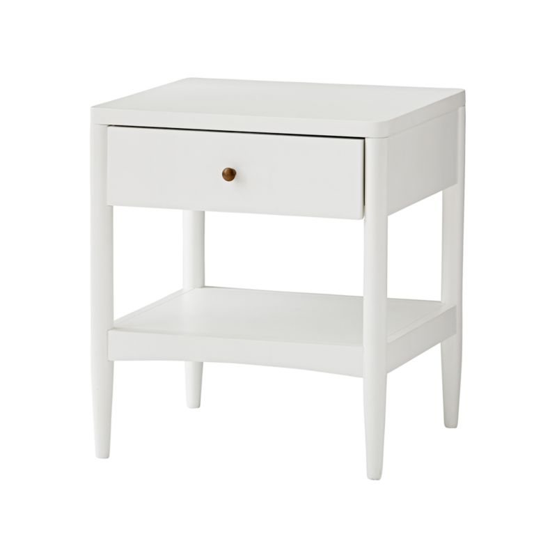 Hampshire White Wood Kids Nightstand with Drawer