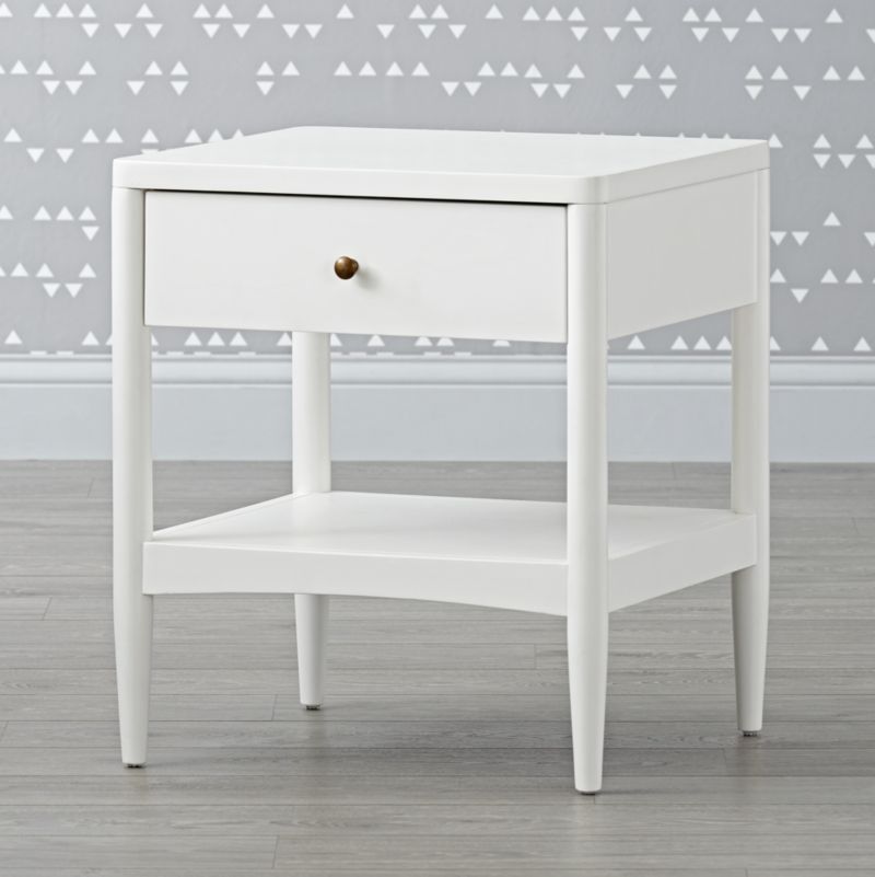 Hampshire White Wood Kids Nightstand with Drawer