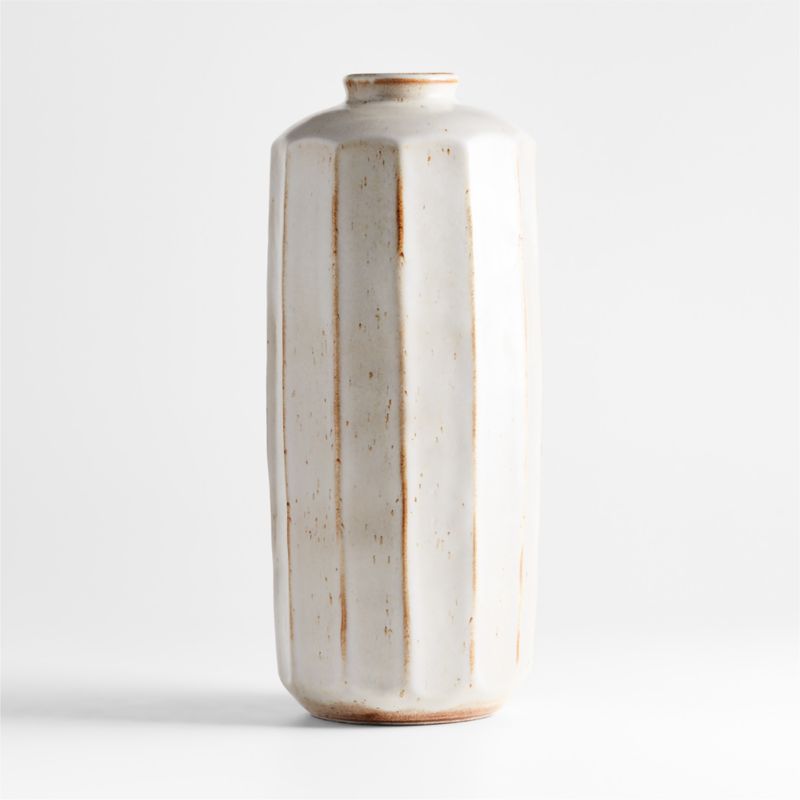 Nikko Medium Bottle Off White Ceramic Vase 17" - image 4 of 6