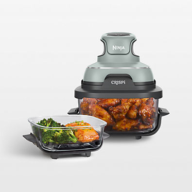 View Ninja Crispi 4-in-1 Portable Glass Air Fryer Cooking System in Sage Green details