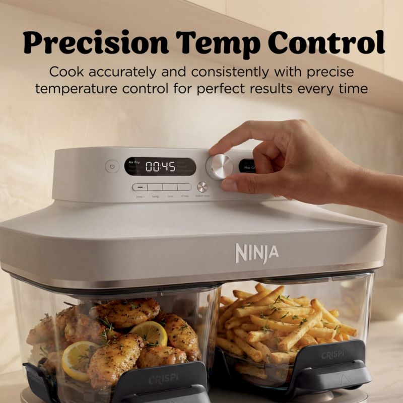 Ninja Crispi® DualZone™ Dual Basket Glass Air Fryer in Bone - image 4 of 10