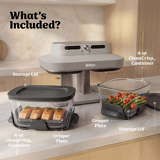 Ninja Crispi® DualZone™ Dual Basket Glass Air Fryer in Bone