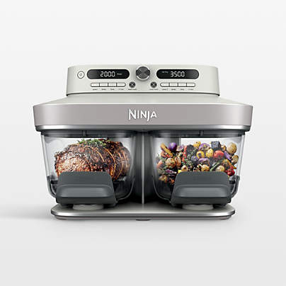 Ninja Crispi® DualZone™ Dual Basket Glass Air Fryer in Bone