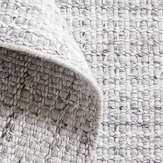 Niseko Performance Handwoven Silver Grey Area Rug 10'x14'