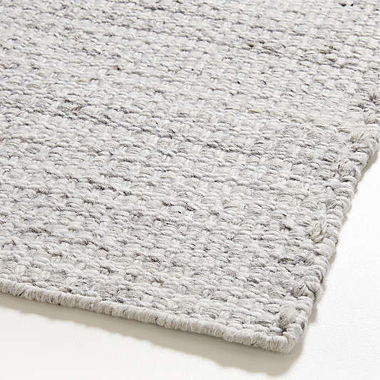 Niseko Performance Handwoven Silver Grey Area Rug 6'x9'