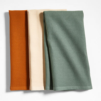 View Nkukuo Towuro Ginger Beige, Thyme Green and Anise Brown Organic Dish Towels, Set of 3 by Eric Adjepong details
