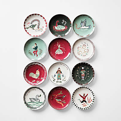 Noel 12 Days of Christmas Appetizer Plates