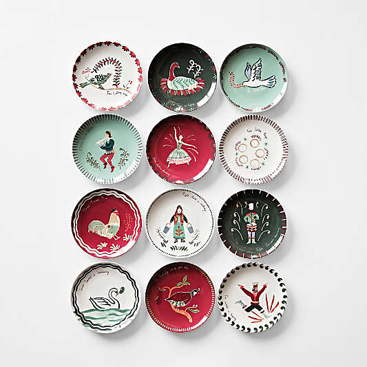 Noel 12 Days of Christmas Appetizer Plates
