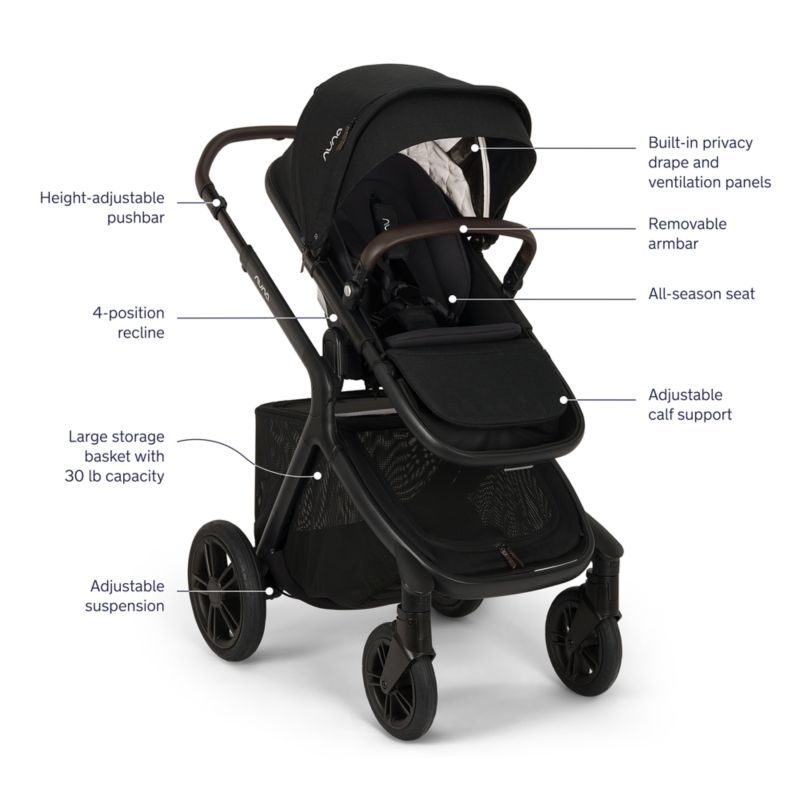 Nuna DEMI Icon Caviar Black Single Baby Stroller - image 8 of 10