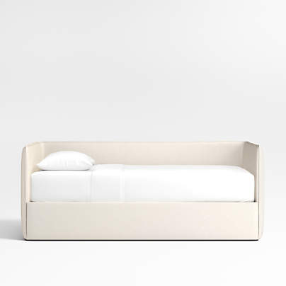 Noa Cream Kids Twin Daybed with Storage and Trundle Bed