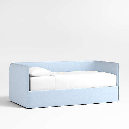 Noa Light Blue Kids Twin Daybed with Storage and Trundle Bed