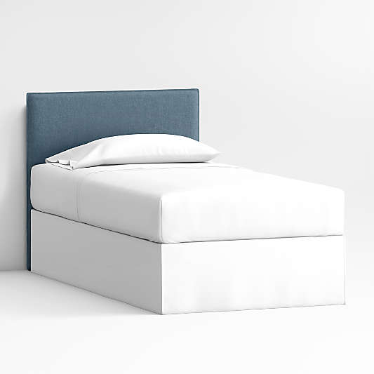 Noa Denim Blue Upholstered Flange Kids Headboard